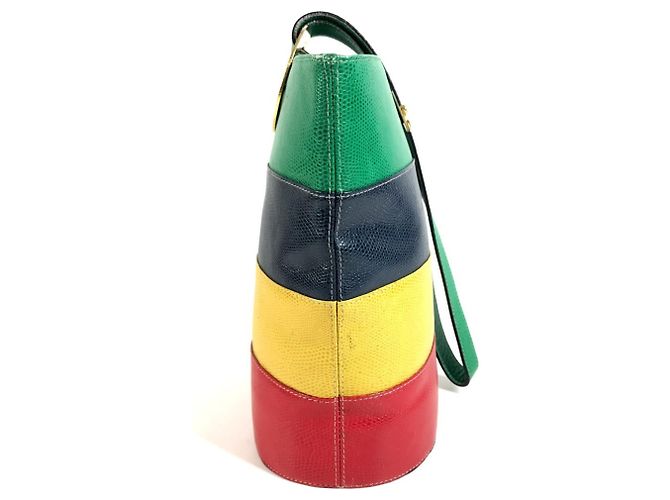 Céline CELINE Vintage Kreislogo Ein-Schulter-Eimerbeutel Rot Blau Grün Gelb - Ansicht 4