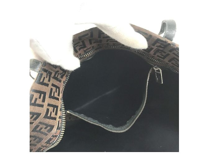 Fendi Vintage Zucchino Logo Tote Bag Braun - Ansicht 14