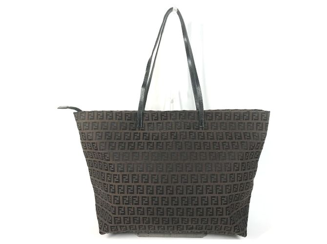 Fendi Vintage Zucchino Logo Tote Bag Braun - Ansicht 2