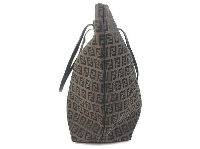 Fendi Vintage Zucchino Logo Tote Bag Braun - Ansicht 3