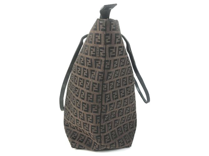 Fendi Vintage Zucchino Logo Tote Bag Braun - Ansicht 4
