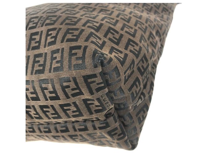 Fendi Vintage Zucchino Logo Tote Bag Braun - Ansicht 8