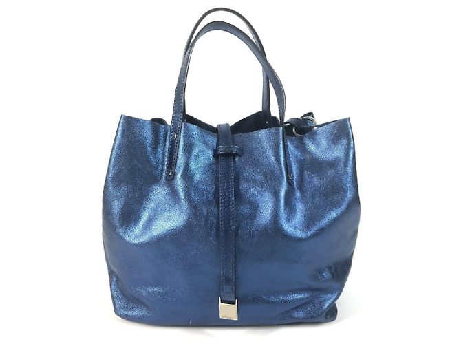 Tiffany & Co. Metallic Logo Handtasche Blau Metallisch - Ansicht 2
