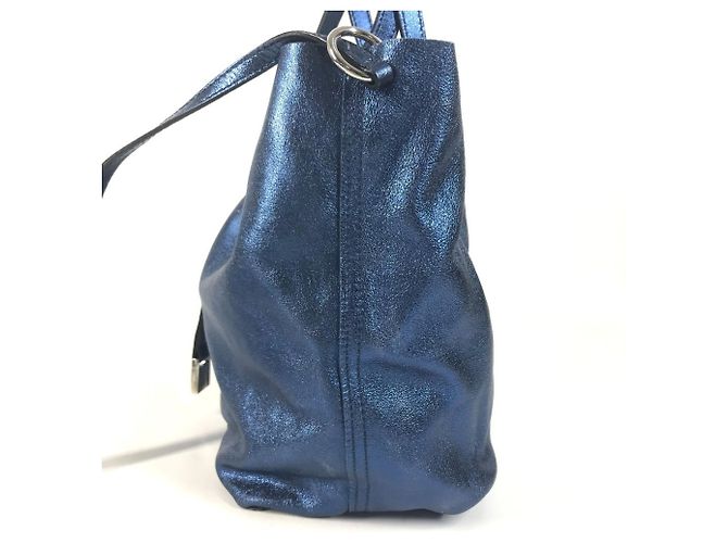Tiffany & Co. Metallic Logo Handtasche Blau Metallisch - Ansicht 4