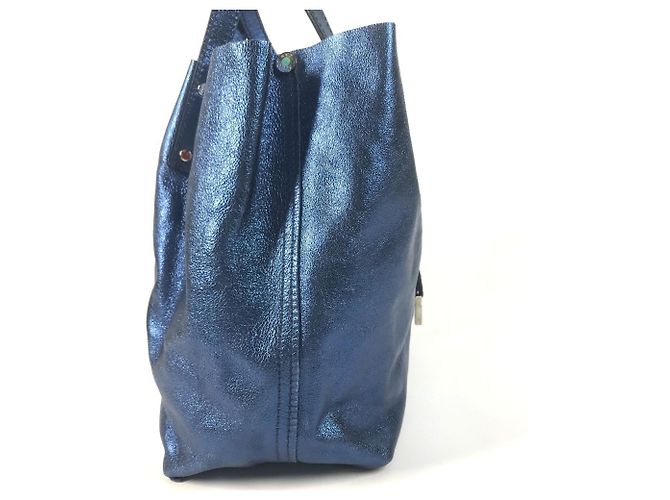Tiffany & Co. Metallic Logo Handtasche Blau Metallisch - Ansicht 5