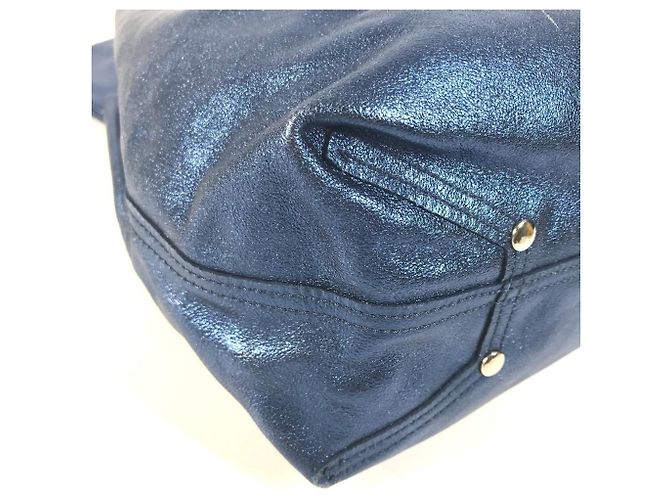 Tiffany & Co. Metallic Logo Handtasche Blau Metallisch - Ansicht 8