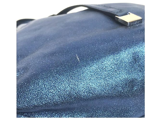Tiffany & Co. Metallic Logo Handtasche Blau Metallisch - Ansicht 9