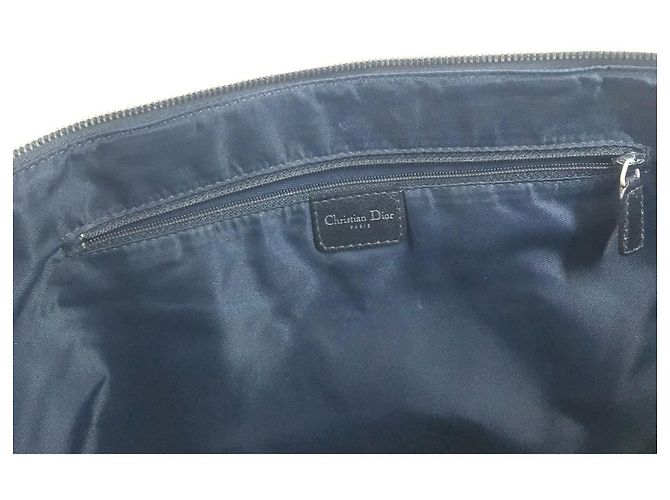 Borsa in denim Christian Dior Dior Flight Line Trotter Logo Blu Arancione - vista 15