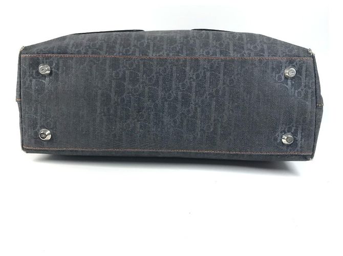 Borsa in denim Christian Dior Dior Flight Line Trotter Logo Blu Arancione - vista 5