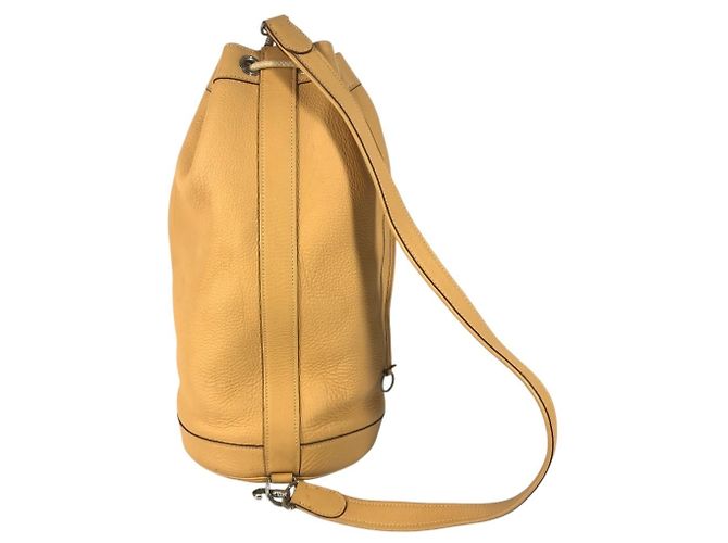Borsa a tracolla in pelle Taurillon Clemence Hermès Beige Giallo - vista 2