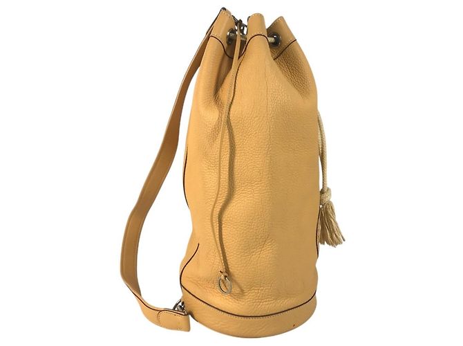 Borsa a tracolla in pelle Taurillon Clemence Hermès Beige Giallo - vista 4