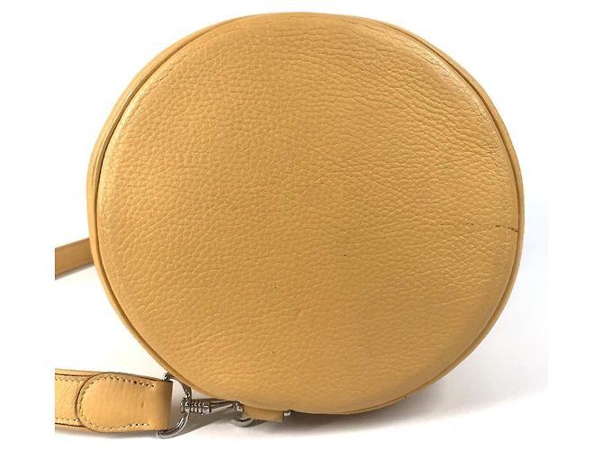 Borsa a tracolla in pelle Taurillon Clemence Hermès Beige Giallo - vista 5