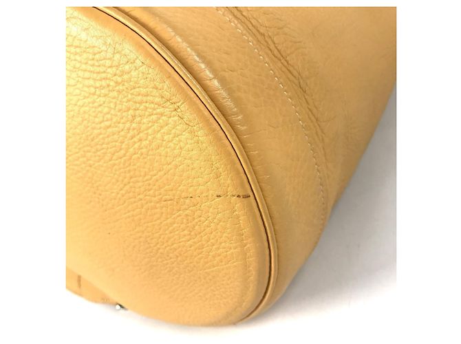 Borsa a tracolla in pelle Taurillon Clemence Hermès Beige Giallo - vista 6