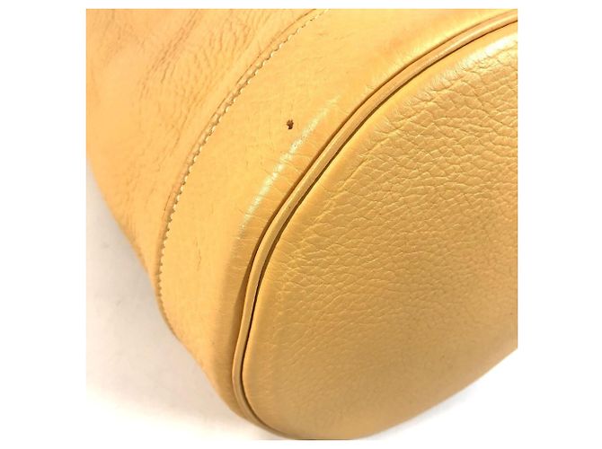 Borsa a tracolla in pelle Taurillon Clemence Hermès Beige Giallo - vista 7