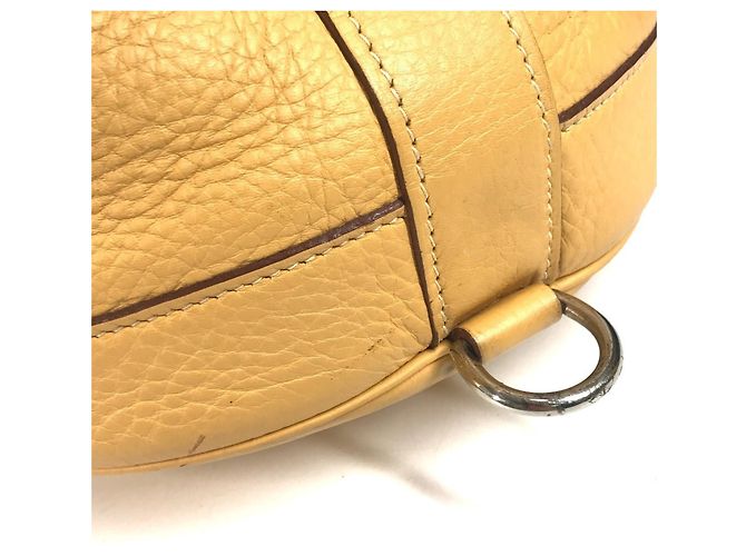 Borsa a tracolla in pelle Taurillon Clemence Hermès Beige Giallo - vista 8