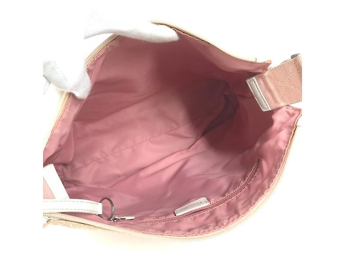 Borsa Christian Dior Dior Trotter Logo Rosa Bianco Giallo - vista 12