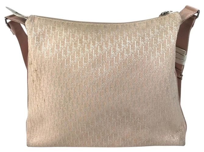 Borsa Christian Dior Dior Trotter Logo Rosa Bianco Giallo - vista 2
