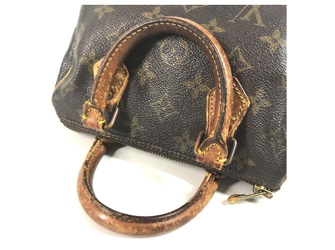 Borsa Louis Vuitton Monogram Mini Speedy Marrone Monogramma - vista 9