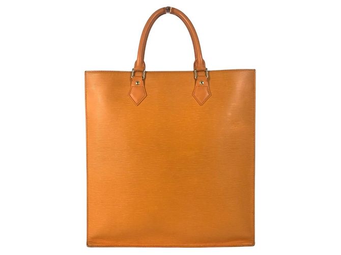 Borsa Louis Vuitton Epi Sac Plat GM Arancione Grigio - vista 2