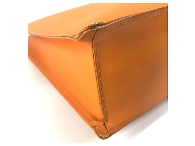 Borsa Louis Vuitton Epi Sac Plat GM Arancione Grigio - vista 7