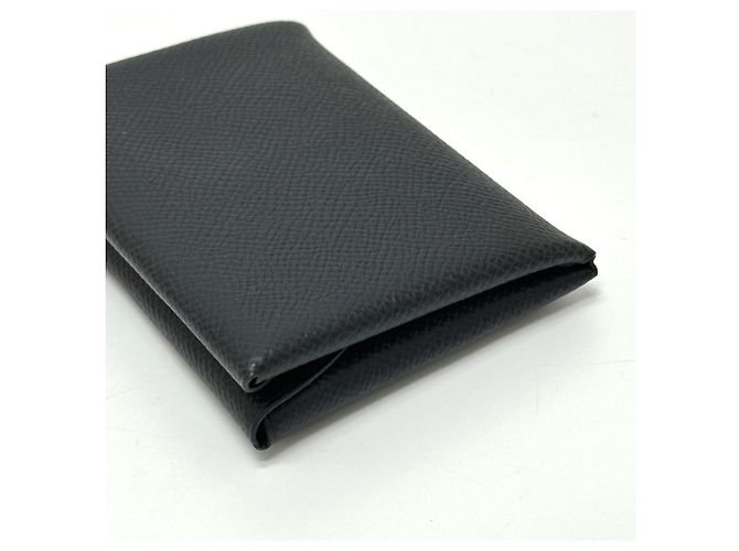 Hermès Cartera de dos pliegues Hermes Calvi Duo Negro - vista 5