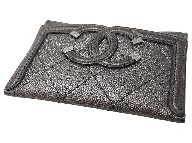 Tarjetero Matelassé CC Filigree Chanel Castaño Metálico - vista 11