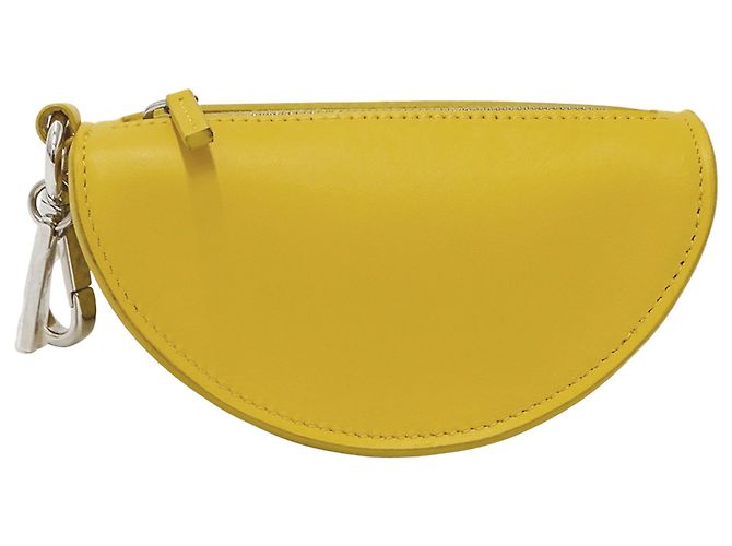 Borsa/Pochette in pelle e lana Fendi Giallo - vista 2