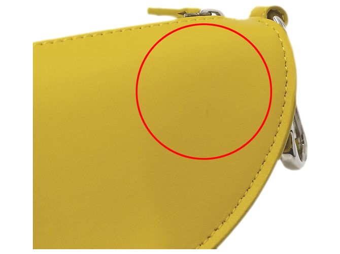 Borsa/Pochette in pelle e lana Fendi Giallo - vista 8