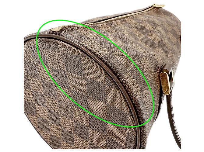 Borsa Louis Vuitton Papillon PM Marrone Damier ebene - vista 11