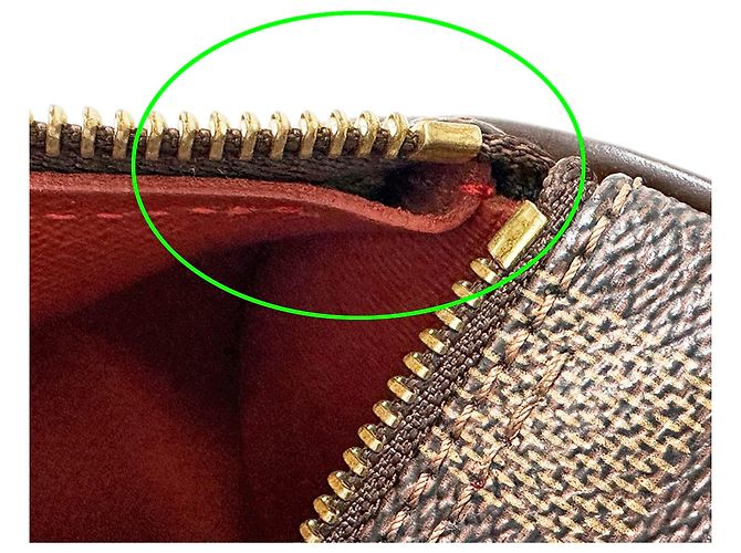 Borsa Louis Vuitton Papillon PM Marrone Damier ebene - vista 7