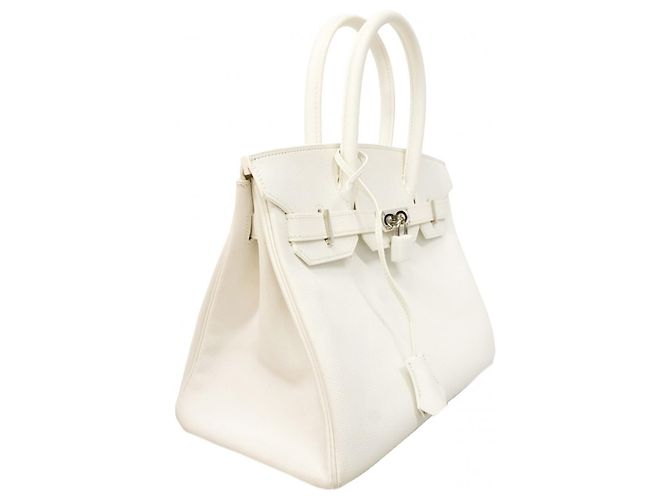 Hermès Borsa Hermes Birkin 30 Bianca Bianco - vista 2