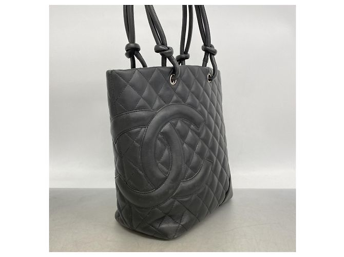 Borsa Tote Chanel Cambon in agnello Nero - vista 2