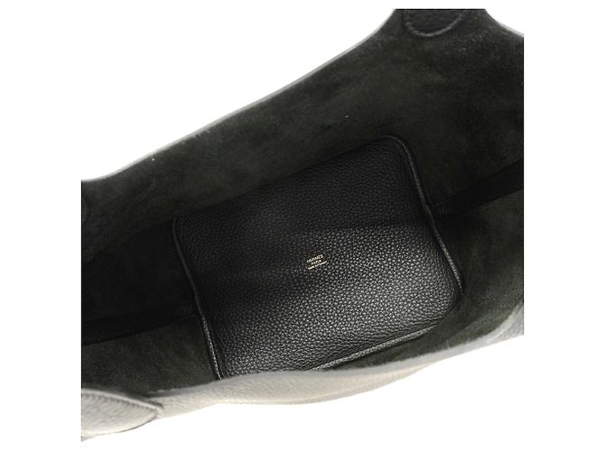 Hermès Borsa Hermes Picotin Lock MM in pelle Taurillon Clemence nera Nero - vista 4
