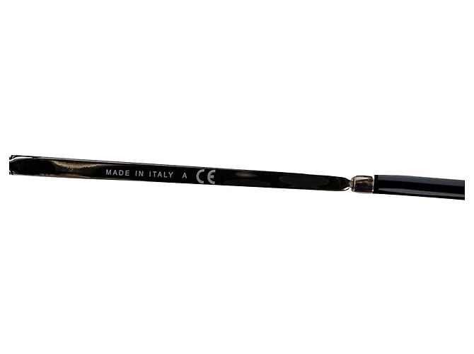 Timeless Chanel Rundbrille aus schwarzem Metall mit Gradient-Kristallen - Ansicht 13