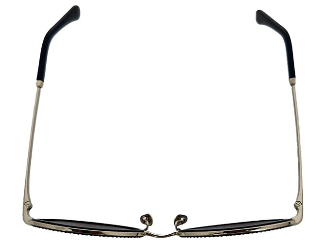 Timeless Chanel Rundbrille aus schwarzem Metall mit Gradient-Kristallen - Ansicht 3
