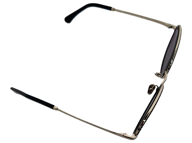 Timeless Chanel Rundbrille aus schwarzem Metall mit Gradient-Kristallen - Ansicht 4