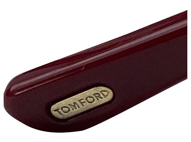 Tom Ford Solange-02 60MM eckige Sonnenbrille aus rotem Acetat Bordeaux - Ansicht 10