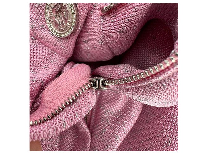 Timeless Pantalones de pierna ancha Chanel en algodón rosa - vista 6