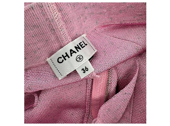 Timeless Pantalones de pierna ancha Chanel en algodón rosa - vista 9