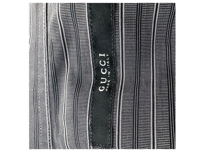 Camicia Gucci a righe con bottoni in cotone grigio - vista 5