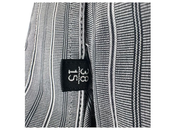 Camicia Gucci a righe con bottoni in cotone grigio - vista 6