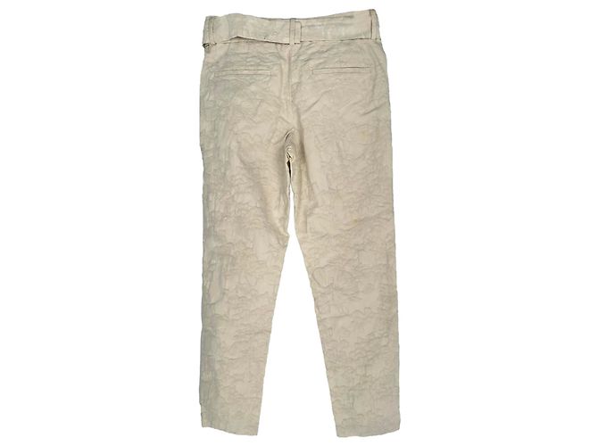 Pantalones de corte recto texturizados Brunello Cucinelli en algodón marfil Blanco Crudo - vista 2