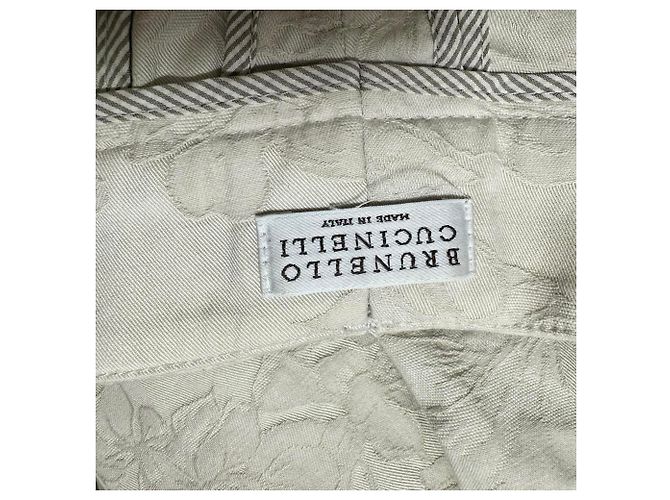 Pantalones de corte recto texturizados Brunello Cucinelli en algodón marfil Blanco Crudo - vista 4