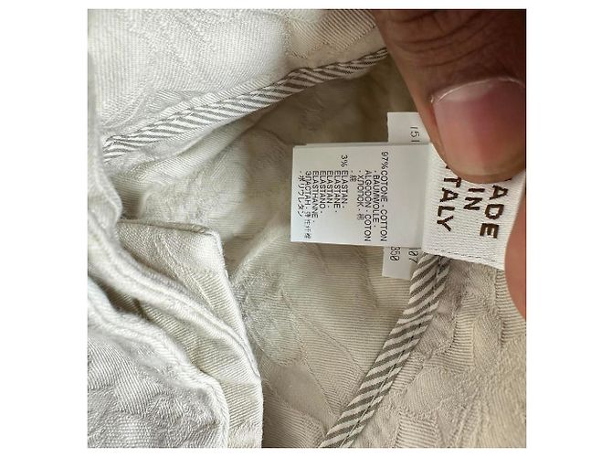 Pantalones de corte recto texturizados Brunello Cucinelli en algodón marfil Blanco Crudo - vista 6