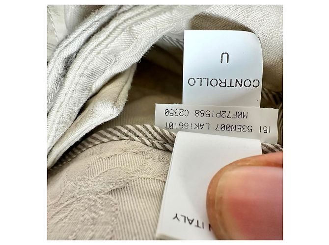 Pantalones de corte recto texturizados Brunello Cucinelli en algodón marfil Blanco Crudo - vista 8
