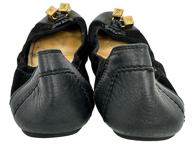 Bailarinas Louis Vuitton Monogram Cube Accent en ante negro - vista 6