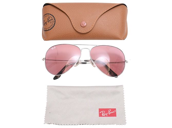 Ray-Ban Occhiali da sole Rayban Aviator in metallo argento - vista 13