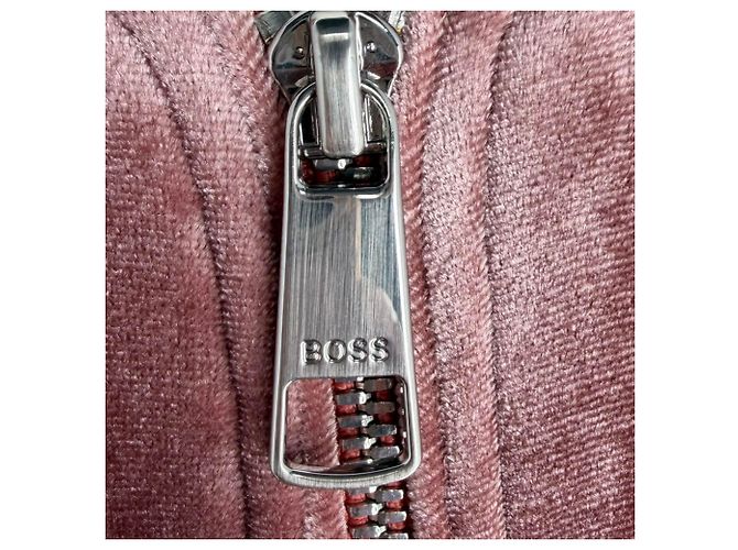 Giacca bomber con zip Hugo Boss in velluto rosa Marrone - vista 2