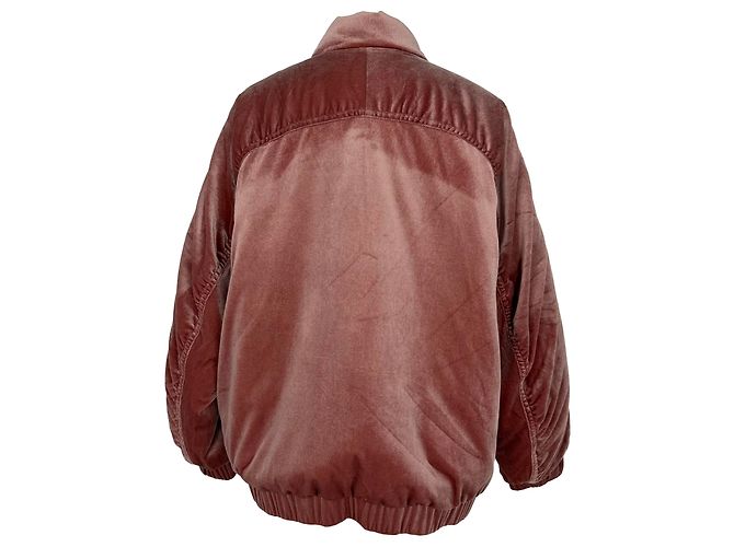 Giacca bomber con zip Hugo Boss in velluto rosa Marrone - vista 4