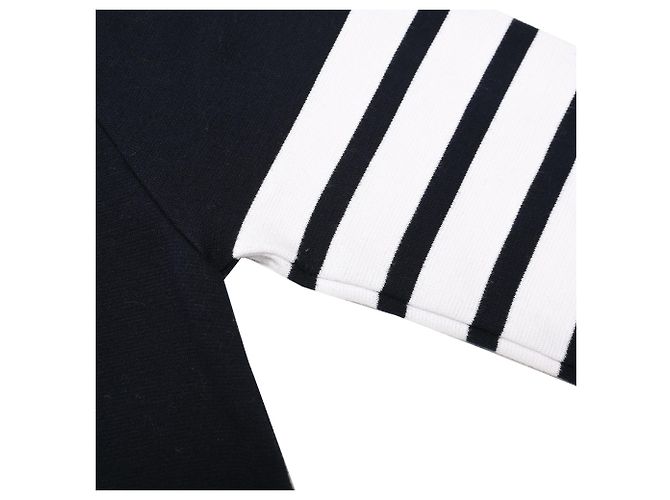 Vestido mini sweatshirt de algodón negro con 4 barras Thom Browne Azul marino - vista 11